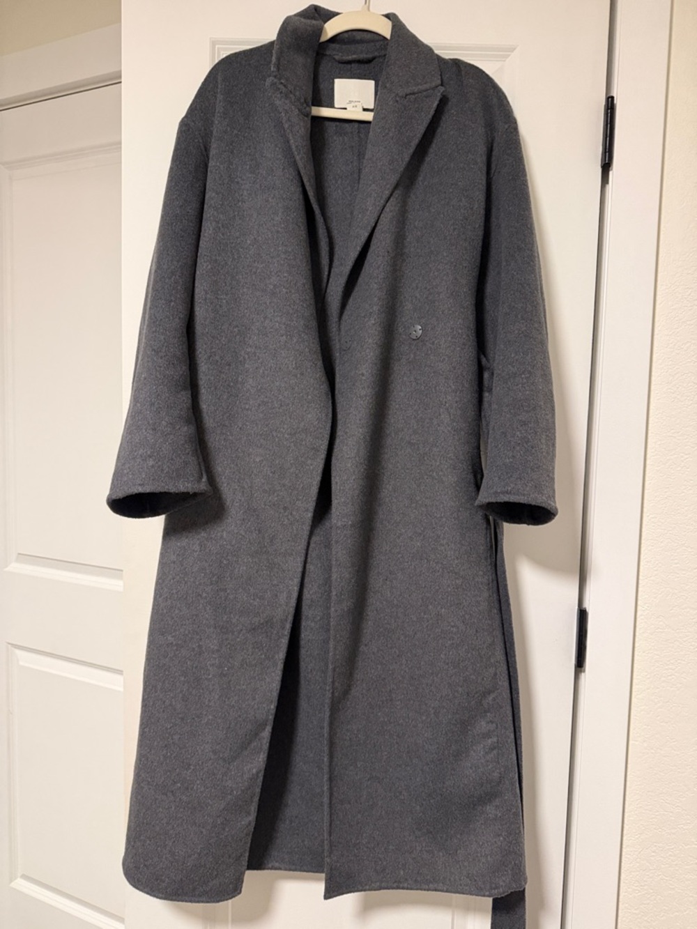 H&M Charcoal Gray Long Trench Coat
